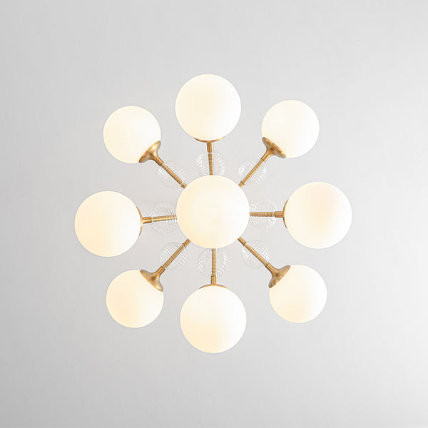 9-Light Frosted Glass Semi-Sphere Sputnik Chandelier