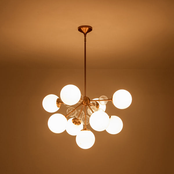 9-Light Frosted Glass Semi-Sphere Sputnik Chandelier