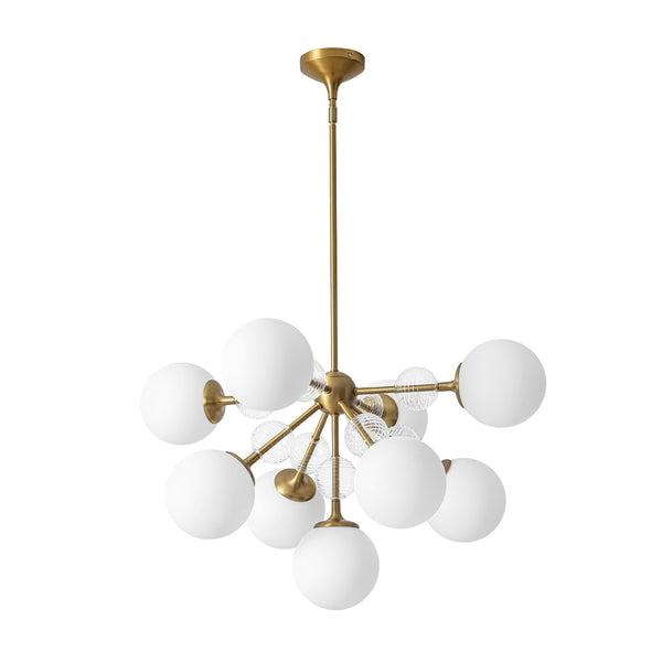 9-Light Frosted Glass Semi-Sphere Sputnik Chandelier