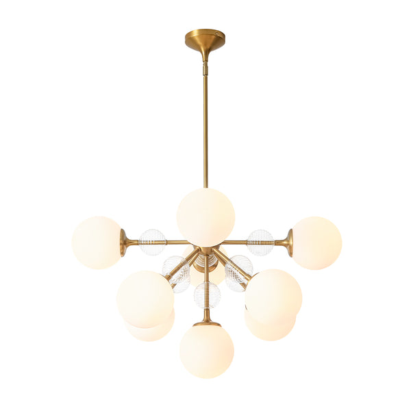 9-Light Frosted Glass Semi-Sphere Sputnik Chandelier