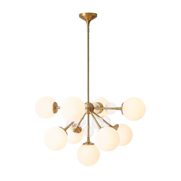 9-Light Frosted Glass Semi-Sphere Sputnik Chandelier