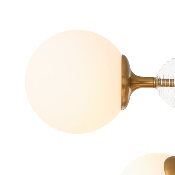 9-Light Frosted Glass Semi-Sphere Sputnik Chandelier