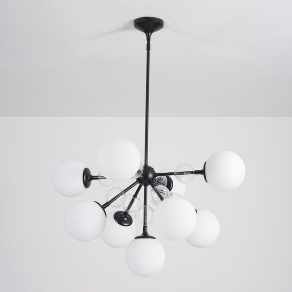 9-Light Frosted Glass Semi-Sphere Sputnik Chandelier