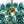 Art Decor 3-Light Gradient Lake Blue Globe Glass Bubbles Chandelier