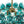 Art Decor 3-Light Gradient Lake Blue Globe Glass Bubbles Chandelier