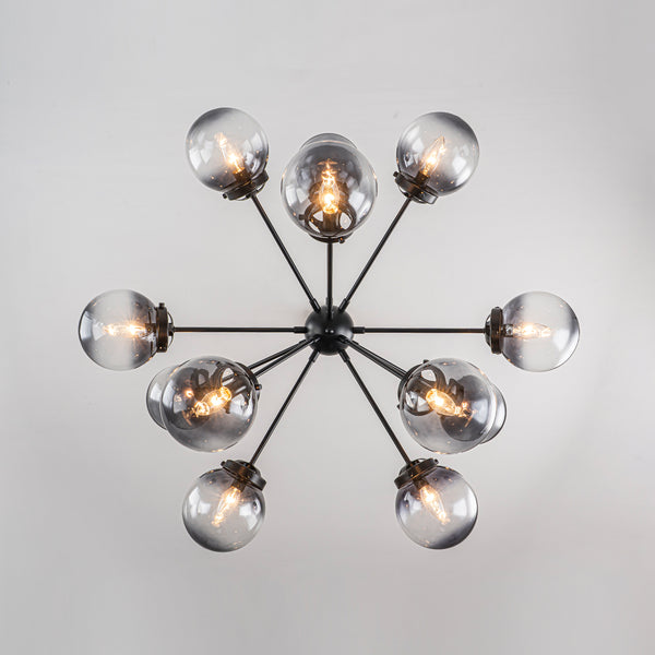 Bold Modern 12-Light Ombre Glass Sputnik Sphere Chandelier