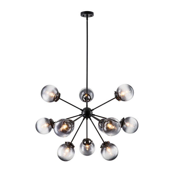 Bold Modern 12-Light Ombre Glass Sputnik Sphere Chandelier