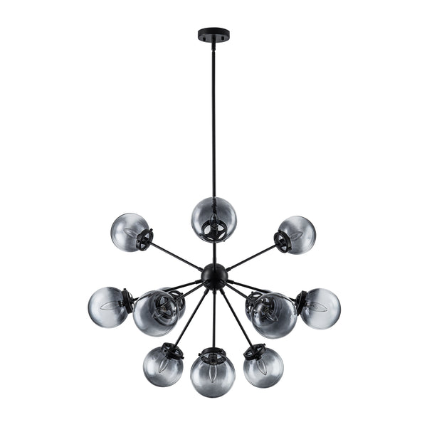 Bold Modern 12-Light Ombre Glass Sputnik Sphere Chandelier