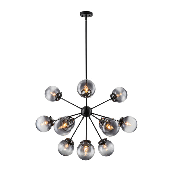 Bold Modern 12-Light Ombre Glass Sputnik Sphere Chandelier