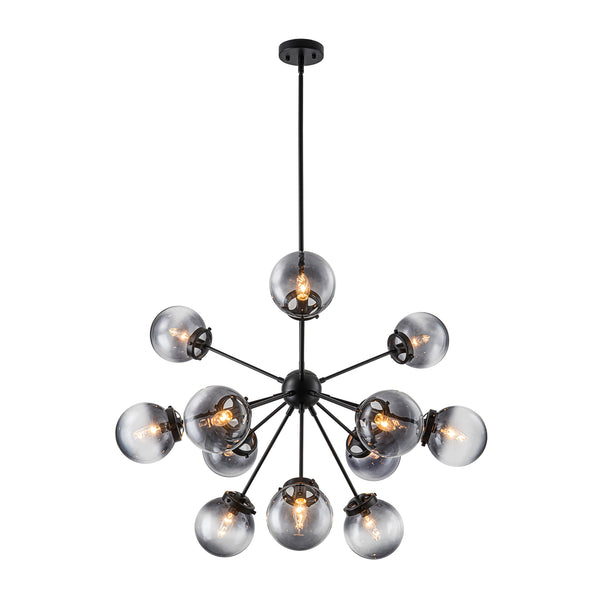 Bold Modern 12-Light Ombre Glass Sputnik Sphere Chandelier