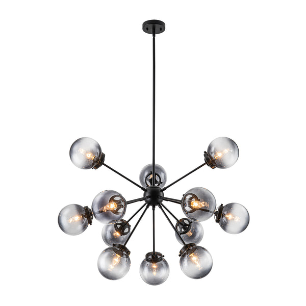 Bold Modern 12-Light Ombre Glass Sputnik Sphere Chandelier