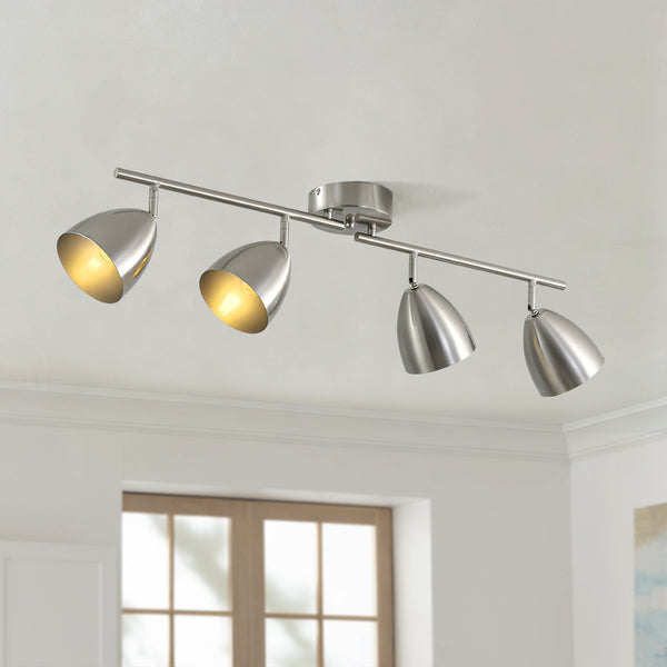 Contemporary 4-Light Bell Tracklight Semi-Flush Mount
