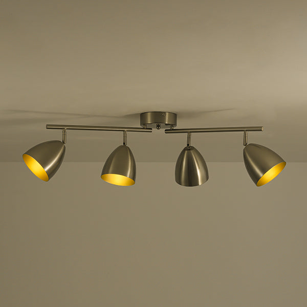 Contemporary 4-Light Bell Tracklight Semi-Flush Mount