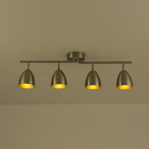 Contemporary 4-Light Bell Tracklight Semi-Flush Mount