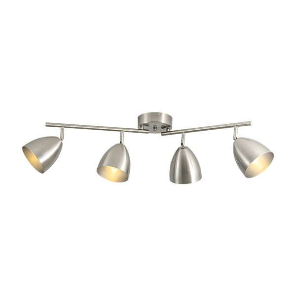 Contemporary 4-Light Bell Tracklight Semi-Flush Mount