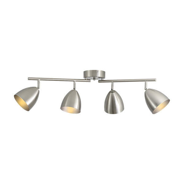 Contemporary 4-Light Bell Tracklight Semi-Flush Mount