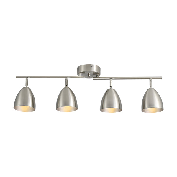 Contemporary 4-Light Bell Tracklight Semi-Flush Mount