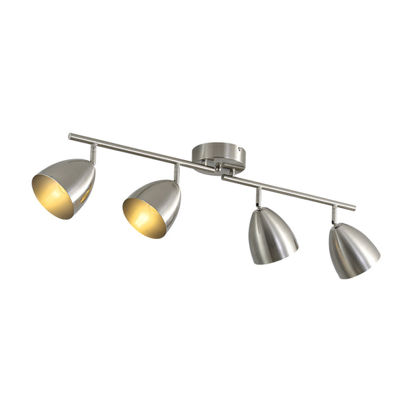 Contemporary 4-Light Bell Tracklight Semi-Flush Mount