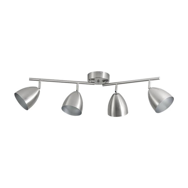 Contemporary 4-Light Bell Tracklight Semi-Flush Mount