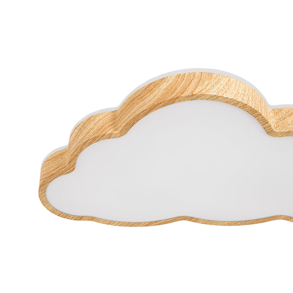 Cloud Shape Faux Wood 5CCT Selectable Dimmable LED Flush Mount