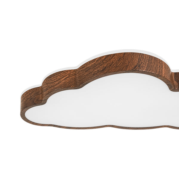 Cloud Shape Faux Wood 5CCT Selectable Dimmable LED Flush Mount