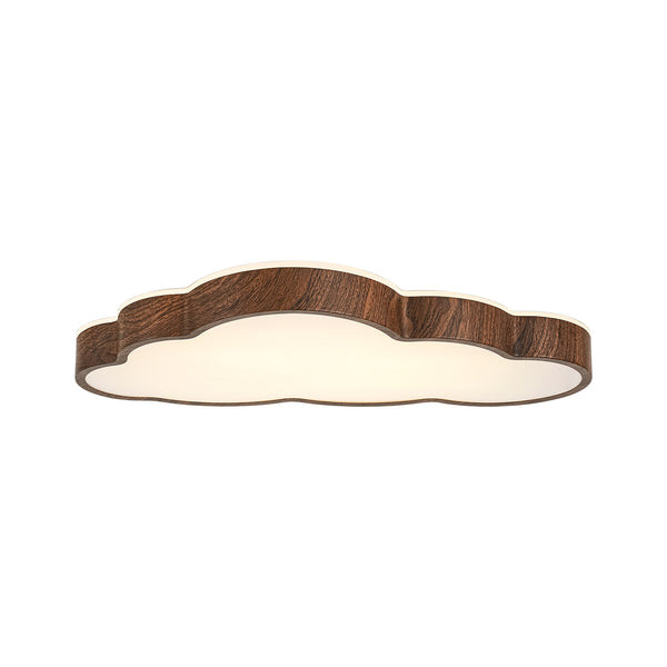 Cloud Shape Faux Wood 5CCT Selectable Dimmable LED Flush Mount