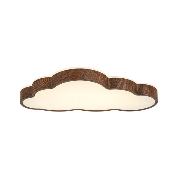 Cloud Shape Faux Wood 5CCT Selectable Dimmable LED Flush Mount