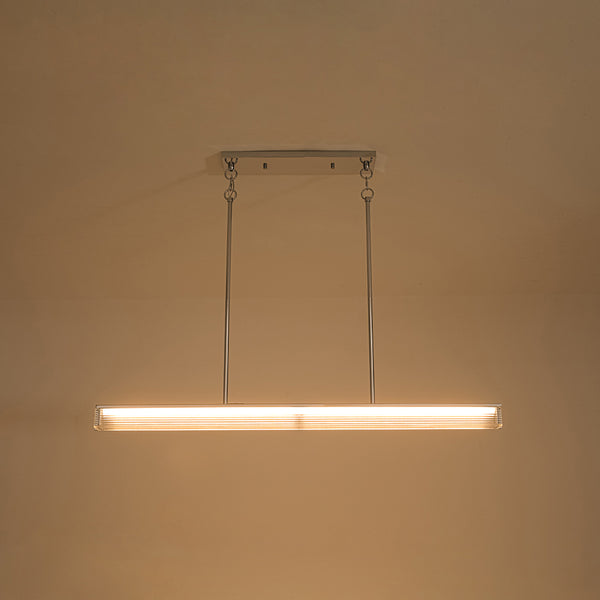 Minimalist Elongated LED Linear Glass LED Dining Pendant