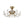 4-Light Clear Pressed Flower Glass Blossom Semi-Flush Mount