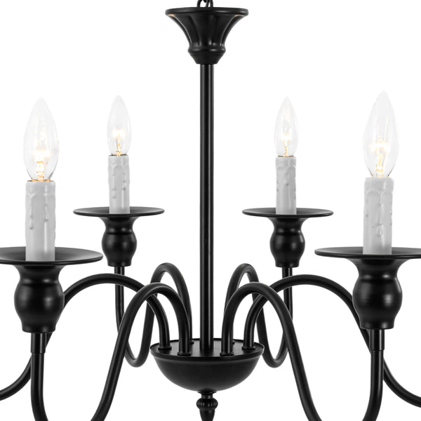 Modern Farmhouse 6-Light Swooping Arm Candle Style Chandelier