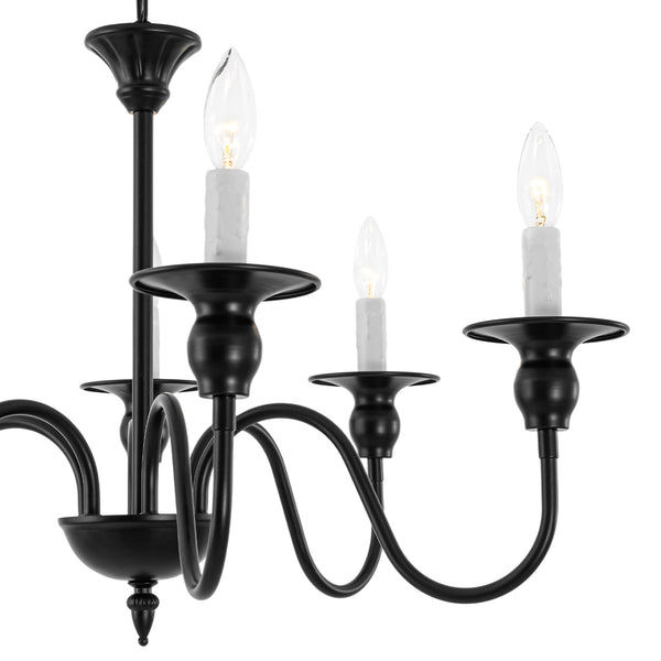 Modern Farmhouse 6-Light Swooping Arm Candle Style Chandelier