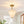 Floral Fluted Brass 2-Light Milk Glass Semi-Flush Mount