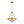 French Rusty Gold Ripple Glass Pyramid Chandelier