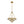 French Rusty Gold Ripple Glass Pyramid Chandelier