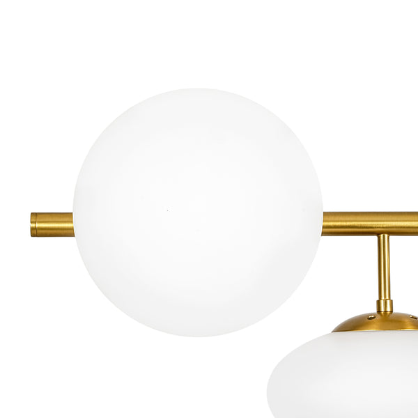 Frosted Opal 5-Light Ellipse Glass Linear Chandelier