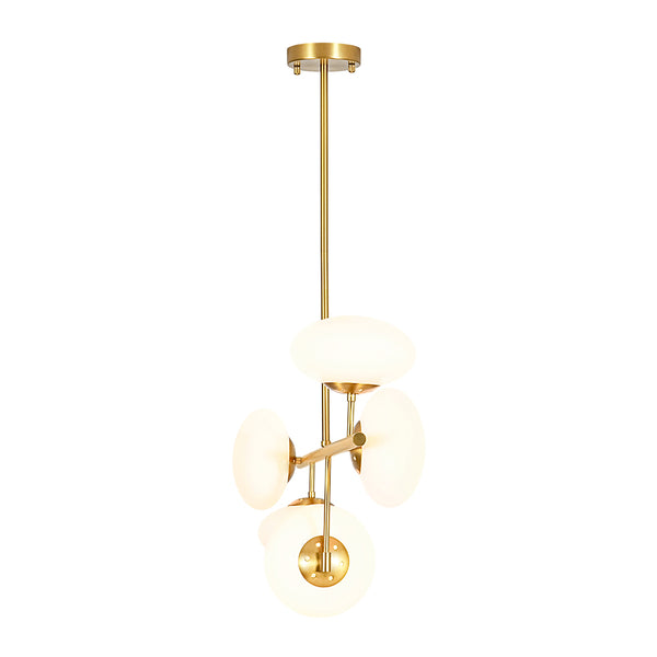 Frosted Opal 5-Light Ellipse Glass Linear Chandelier