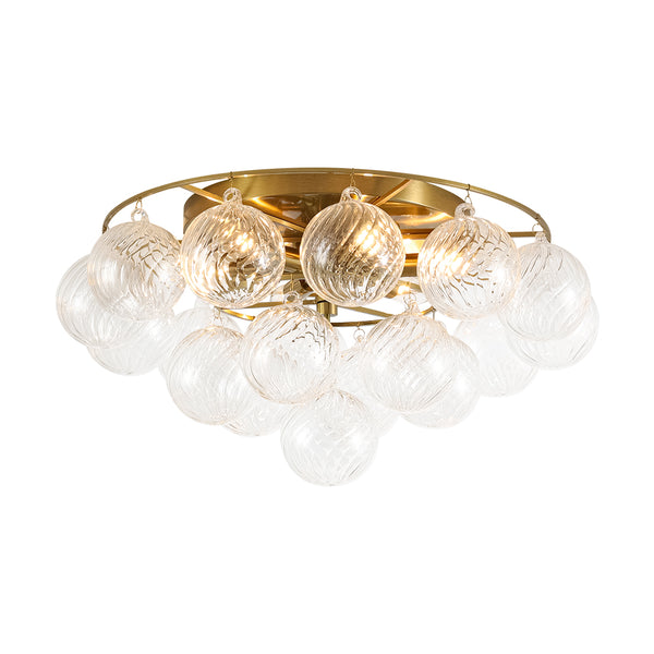 Glam 6-Light Water Pattern Swirled Glass Bubble Semi-flush Mount