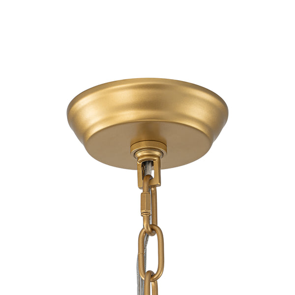 12-Light Strie Glass Disc Layered Cascade Chandelier