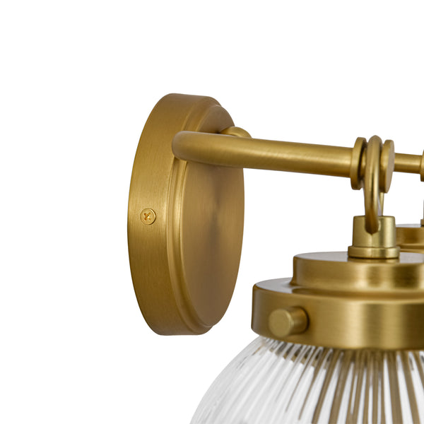 Glam Vanity Ribbed Glass Dew Single Wall Sconce