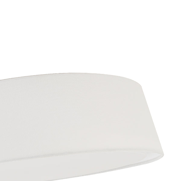 Linen Fabric Dimmable LED Opal Glass Tapered Drum Flush Mount