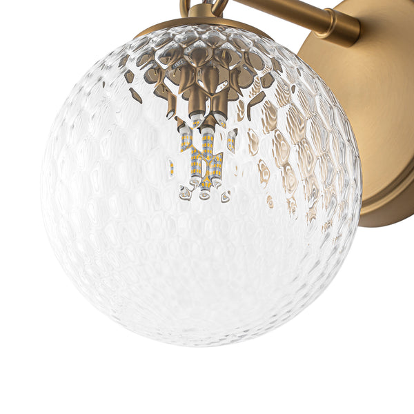 Mid-century 1-Light Clear Honeycomb Single Glass Wall Sconce