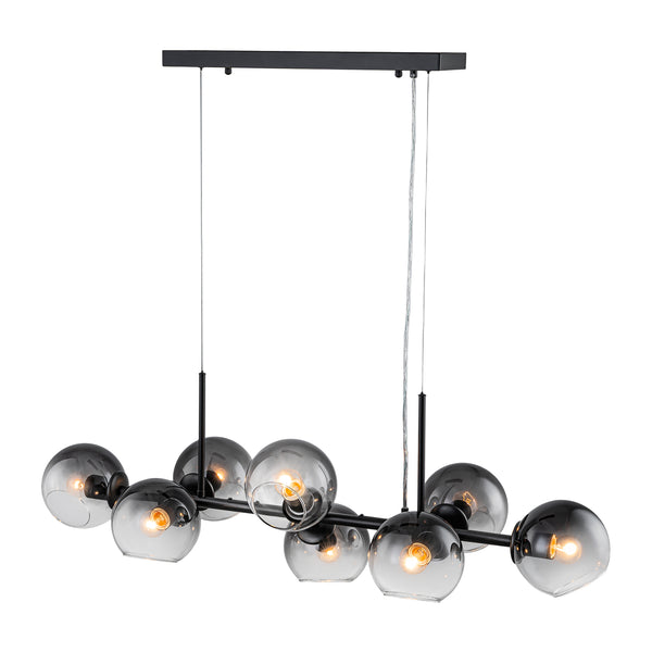 Sculptural 8-Light Staggered Gradient Glass Island Chandelier