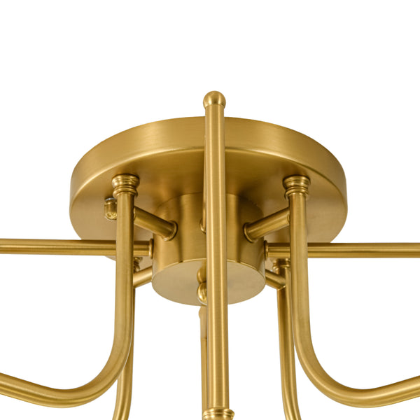 Blossom Brass 8-Light Glossy Domed Glass Semi-flush Mount