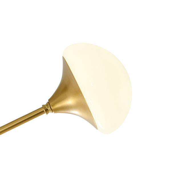 Blossom Brass 8-Light Glossy Domed Glass Semi-flush Mount