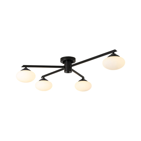 Mid-century Brass Asymmetry Sputnik Semi-flush Mount