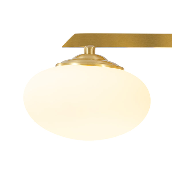 6-Light Frosted Opaline Oval Glass  Sputnik Semi-flush Mount