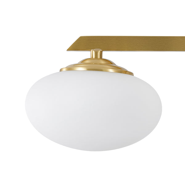 6-Light Frosted Opaline Oval Glass  Sputnik Semi-flush Mount