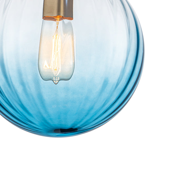 Minimalism 1-Light Striped Glass Orb Semi-flush Mount