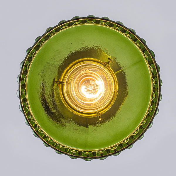 Modern 1-Light Fluted Drum Glass Single Island Pendant