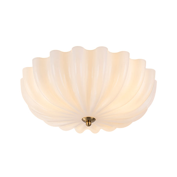Modern 3-Light Glossy White Daisy Glass Semi-Flush Mount